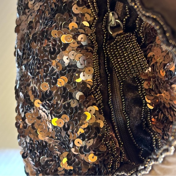 Vanessa Small Brown Sequin Evening Purse - Picture 7 of 10